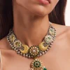 Multi Colour Kundan And Polki Necklace Set