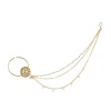 Gold Finish Layered Nath With Small Motif
