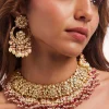 Gold Plated Pachi Kundan Necklace Set