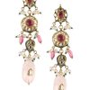 Multicolor Carved Beaded Choker Set In Gold Finish Mix Metal