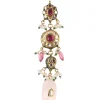 Multicolor Carved Beaded Choker Set In Gold Finish Mix Metal