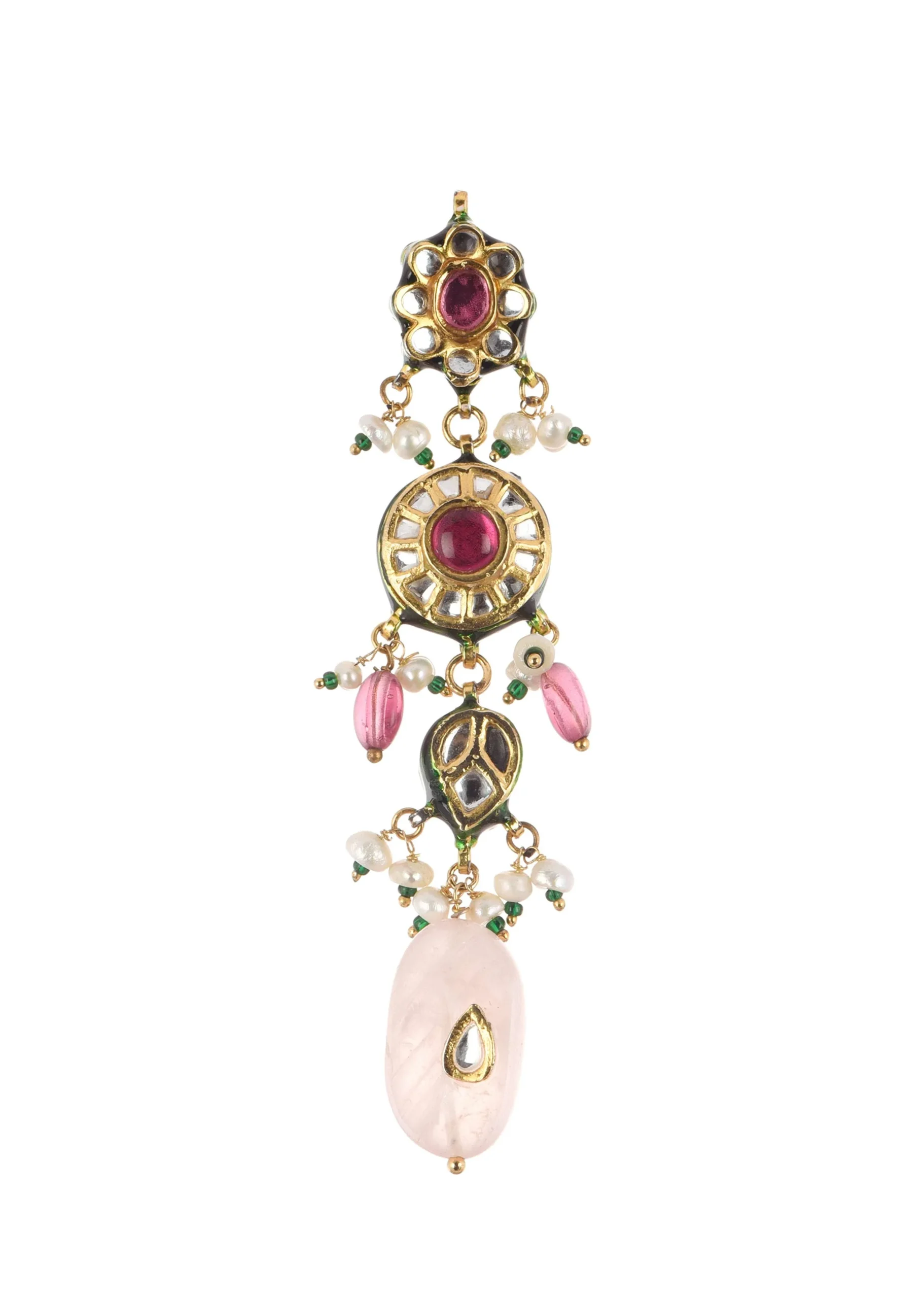 Multicolor Carved Beaded Choker Set In Gold Finish Mix Metal