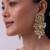 Multicolor Choker And Dangler Set With Mint Green Drops