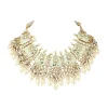 Gold Finish Kundan Necklace With Meenakari Work