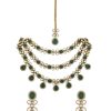 Multicolor Layered Necklace Set With Teardrops