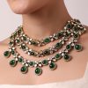 Multicolor Layered Necklace Set With Teardrops