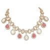 Multicolor Polki Choker Set With Kundan