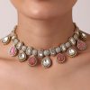 Multicolor Polki Choker Set With Kundan