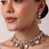 Multicolor Polki Choker Set With Kundan