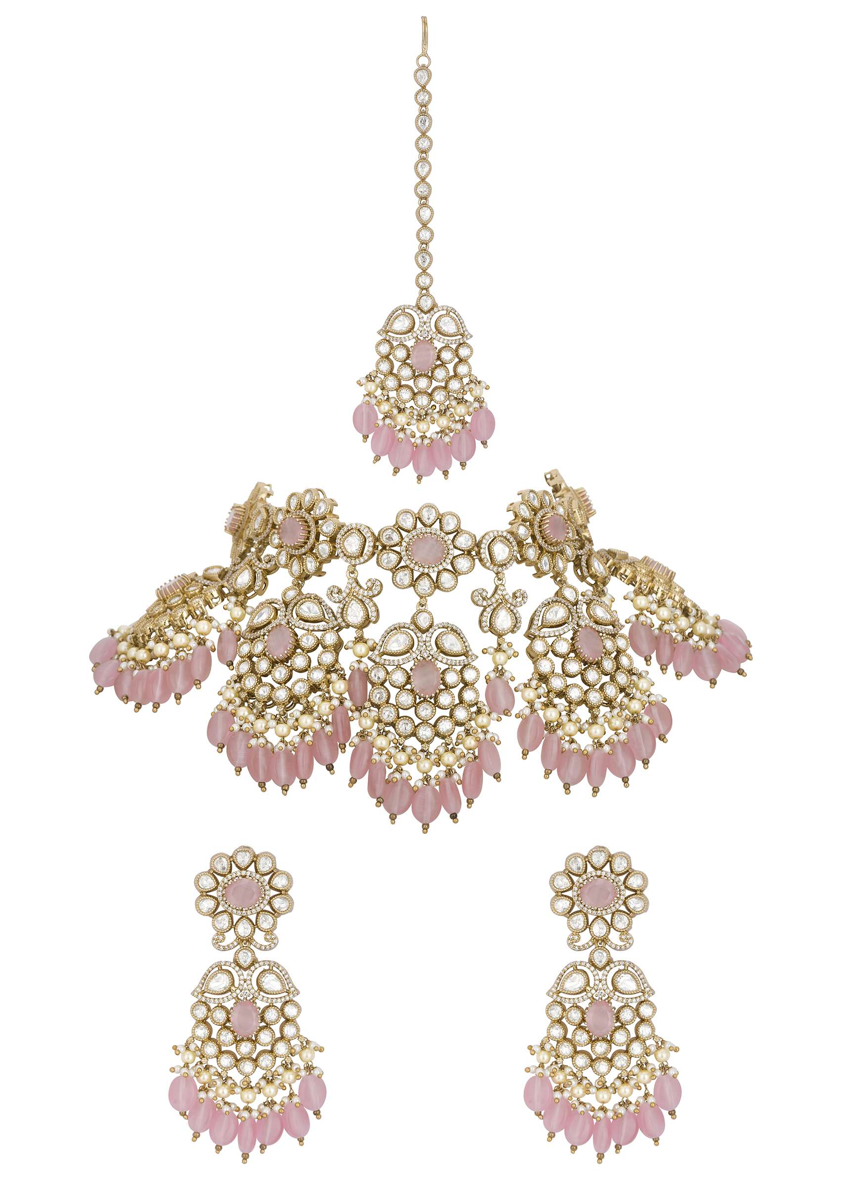 Multi Kundan Bridal Choker Pendant Set