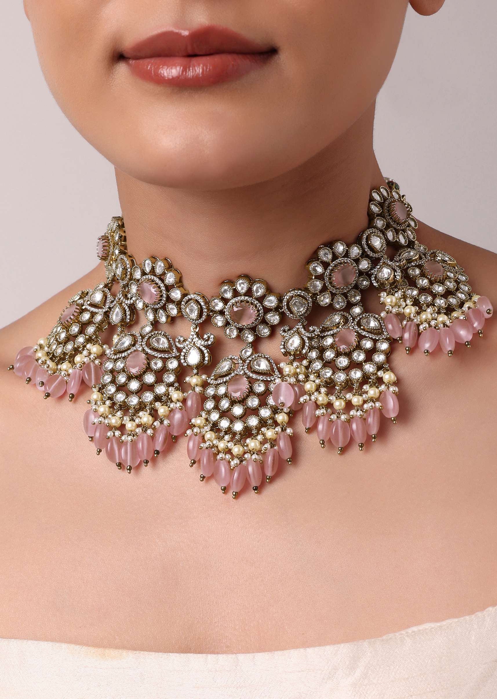 Multi Kundan Bridal Choker Pendant Set