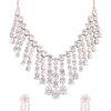 12216-silver-finish-dangling-choker-set-with-faux-diamonds-4.jpg Silver Finish Dangling Choker Set with Faux Diamonds