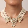 12220-white-necklace-set-with-floral-motif-pendants-3.jpg White Necklace Set With Floral Motif Pendants