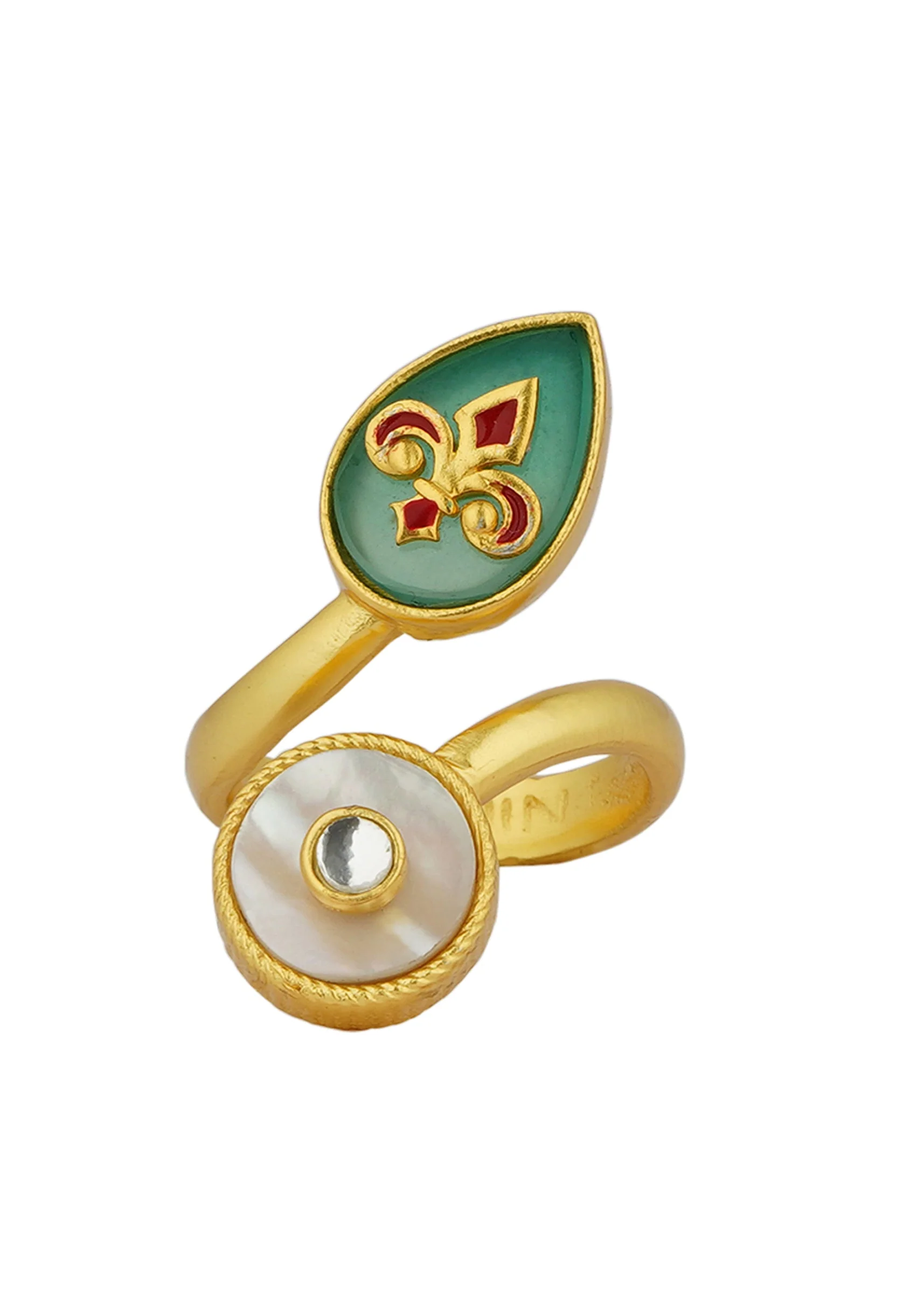 12223-gold-ring-with-green-onyx-and-zircon-3.webp Gold Ring With Green Onyx And Zircon