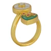 12223-gold-ring-with-green-onyx-and-zircon-4.webp Gold Ring With Green Onyx And Zircon