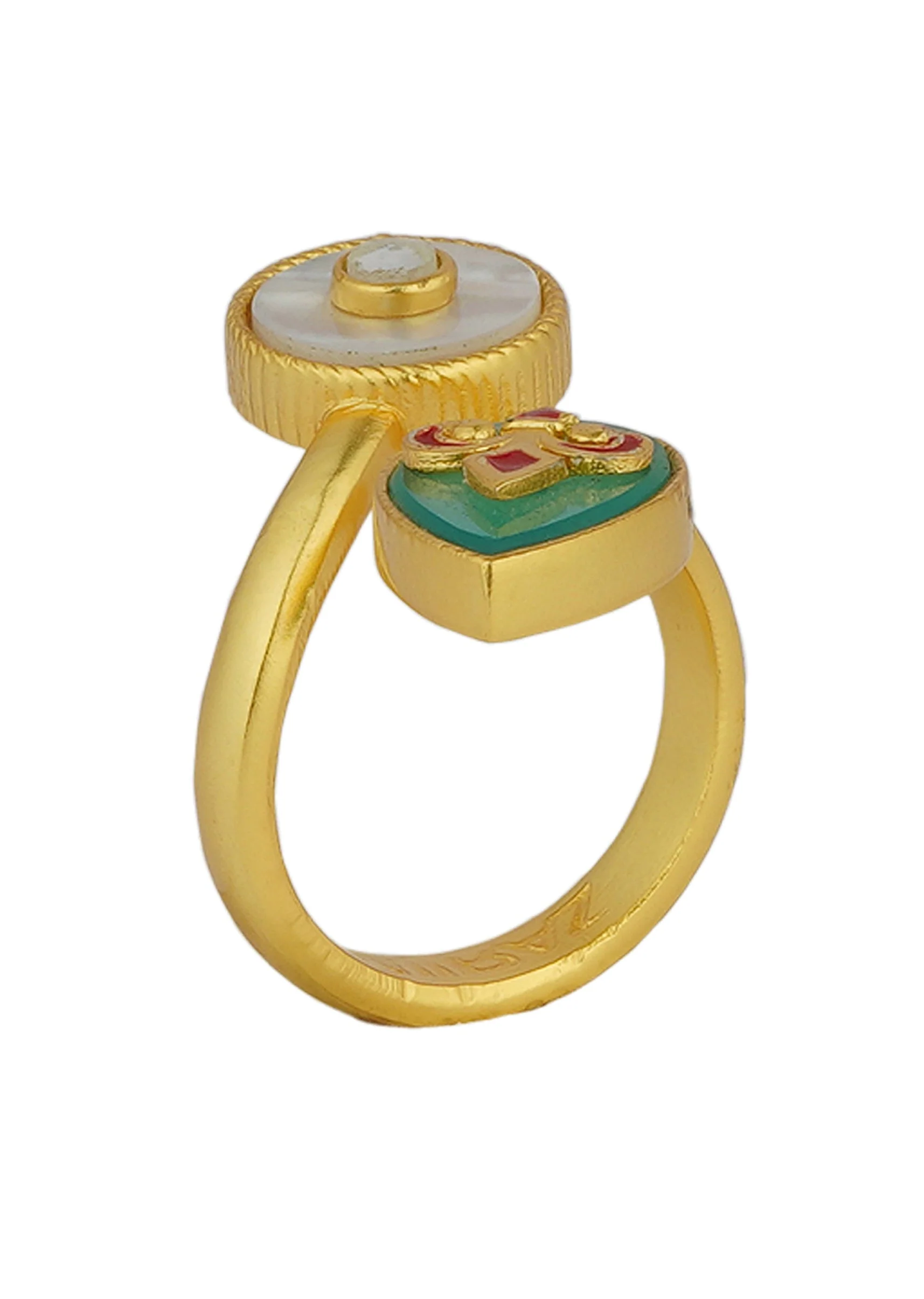 12223-gold-ring-with-green-onyx-and-zircon-4.webp Gold Ring With Green Onyx And Zircon