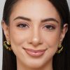 Gold Navratna Stud Earrings With Multicolored Zircon