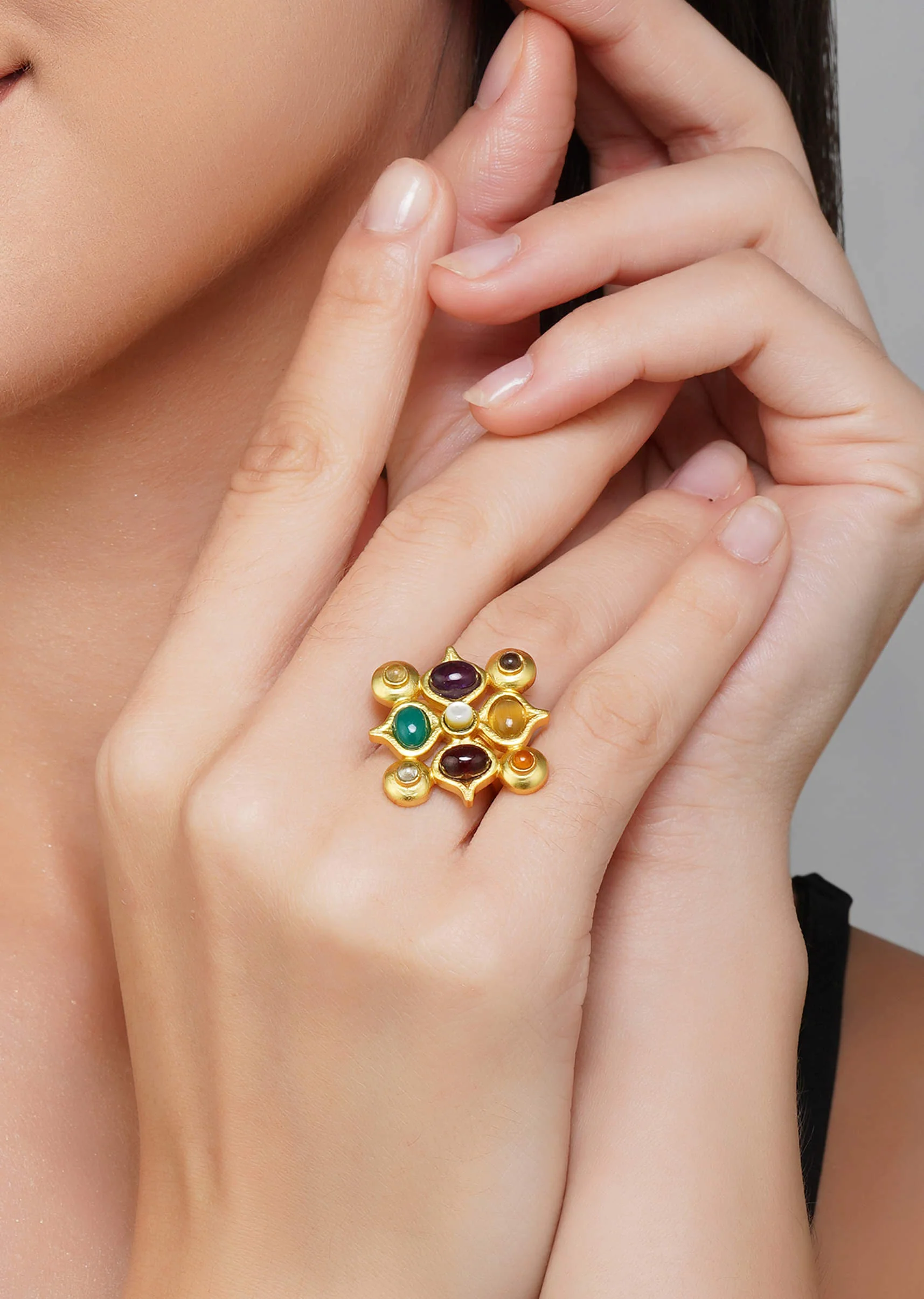 12227-gold-navratan-ring-with-multi-stone-detailing-1.webp Gold Navratan Ring With Multi Stone Detailing