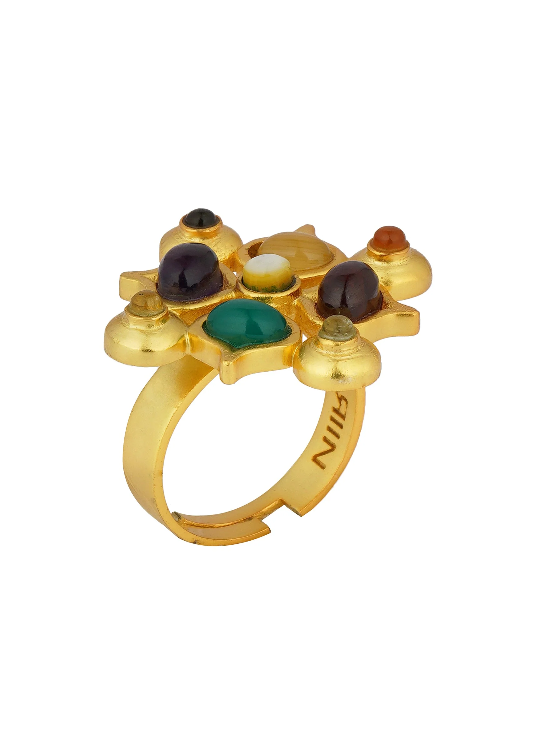 12227-gold-navratan-ring-with-multi-stone-detailing-2.webp Gold Navratan Ring With Multi Stone Detailing
