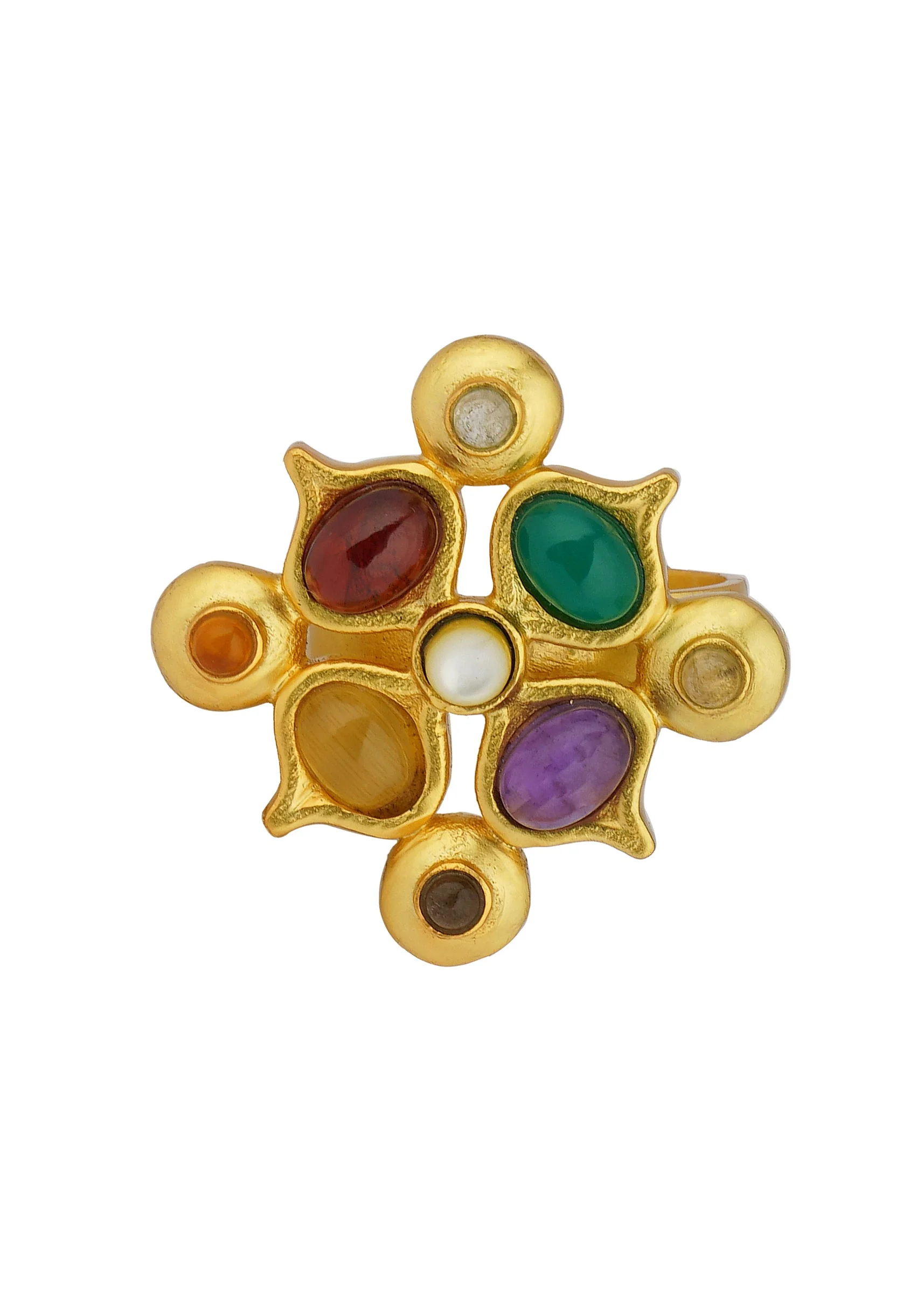12227-gold-navratan-ring-with-multi-stone-detailing-3.webp Gold Navratan Ring With Multi Stone Detailing