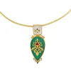 12229-antique-gold-green-collar-necklace-with-zircon-embellishment-2.webp Antique Gold Green Collar Necklace With Zircon Embellishment