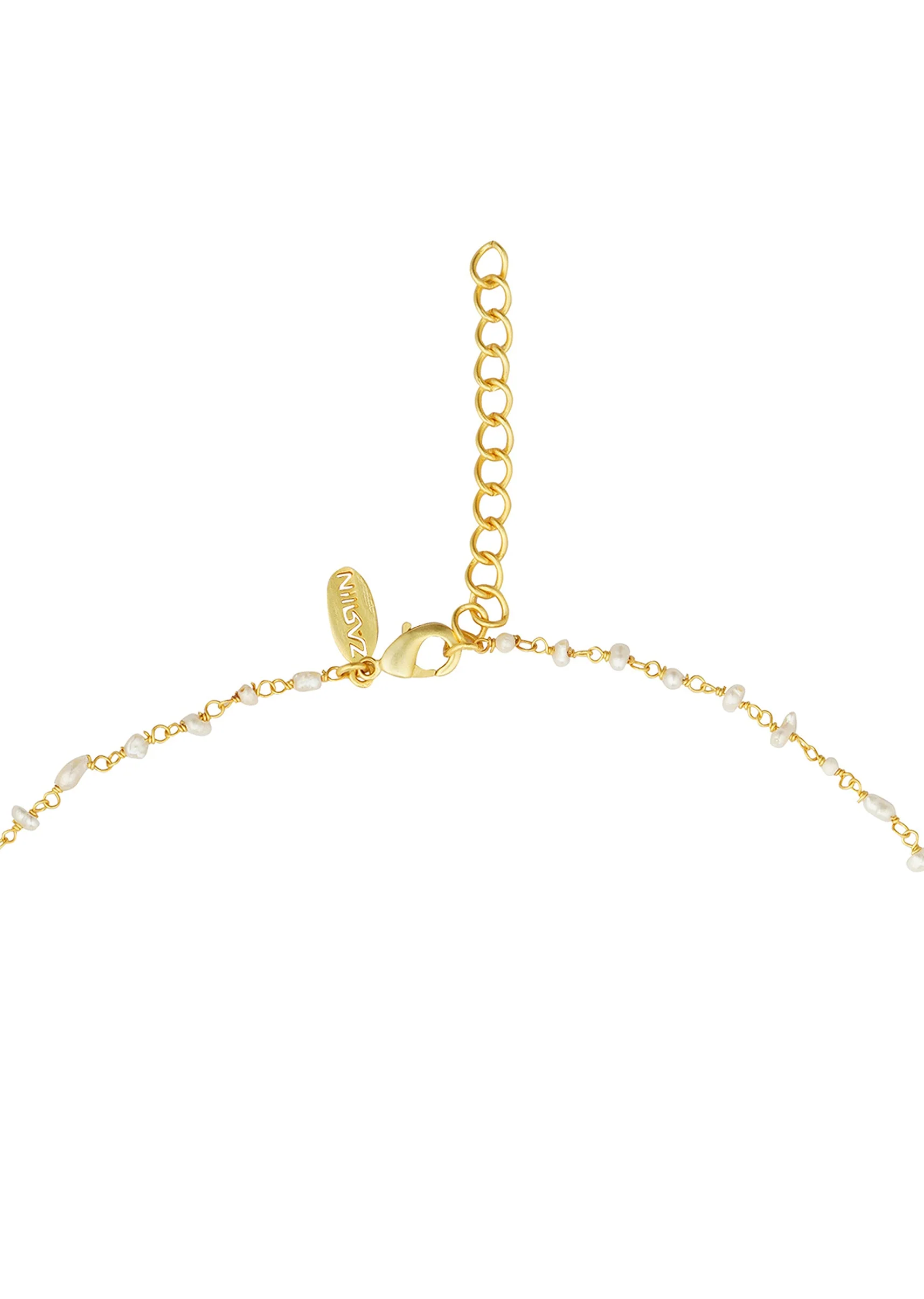 12231-gold-necklace-with-crescent-pendant-and-pearl-chain-3.webp Gold Necklace With Crescent Pendant And Pearl Chain