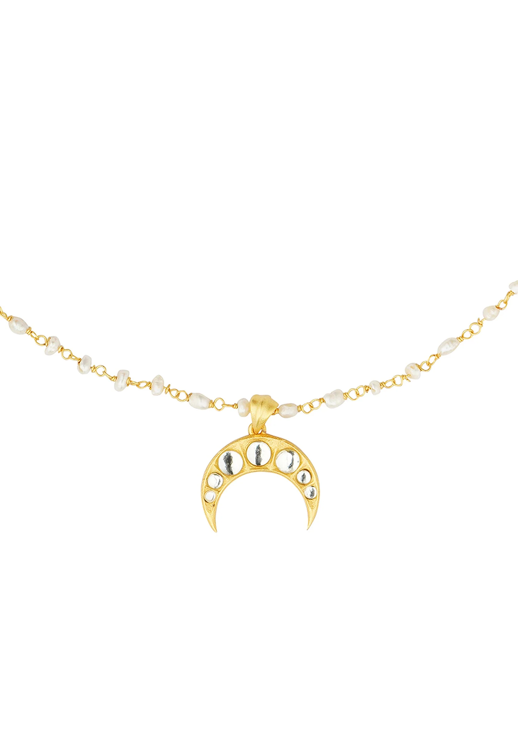 12231-gold-necklace-with-crescent-pendant-and-pearl-chain-4.webp Gold Necklace With Crescent Pendant And Pearl Chain