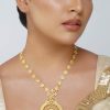 12237-antique-gold-pendant-necklace-with-traditional-chola-inspired-design-1.jpg Antique Gold Pendant Necklace With Traditional Chola Inspired Design
