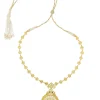 12237-antique-gold-pendant-necklace-with-traditional-chola-inspired-design-3.webp Antique Gold Pendant Necklace With Traditional Chola Inspired Design