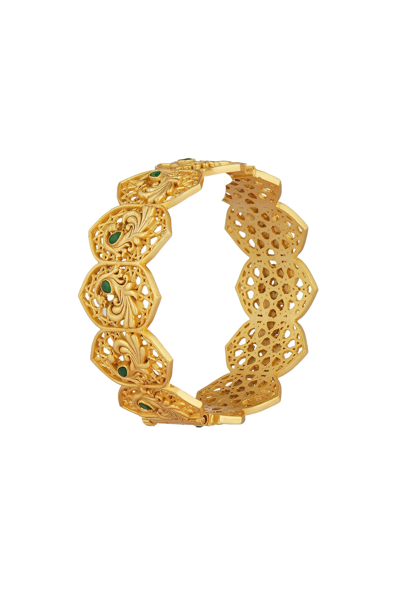 12240-antique-gold-bangle-with-zircon-accents-2.webp Antique Gold Bangle With Zircon Accents