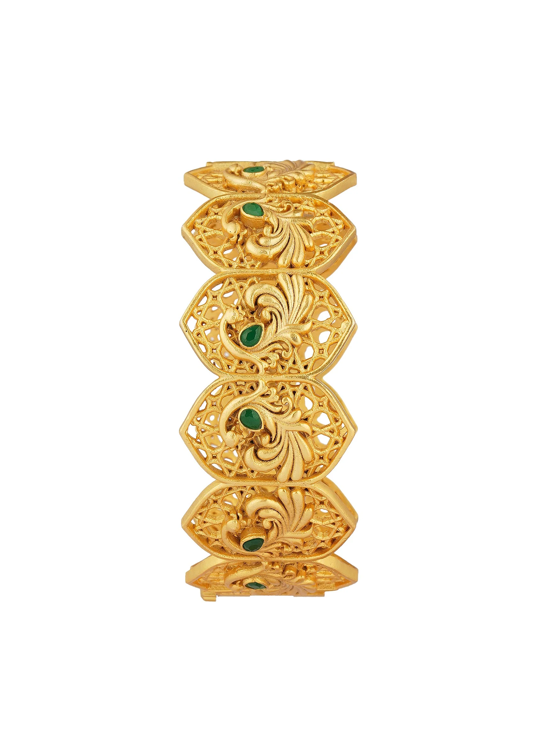 12240-antique-gold-bangle-with-zircon-accents-3.webp Antique Gold Bangle With Zircon Accents