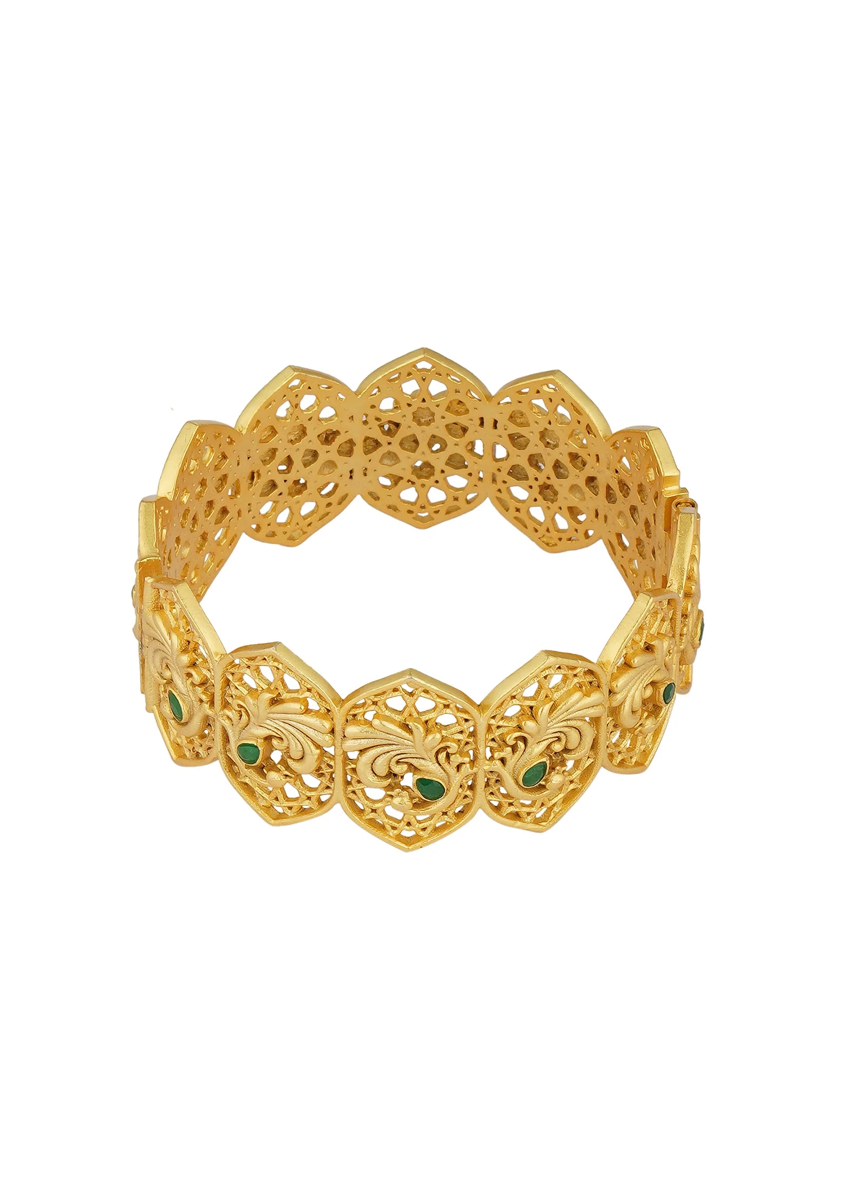 12240-antique-gold-bangle-with-zircon-accents-4.webp Antique Gold Bangle With Zircon Accents