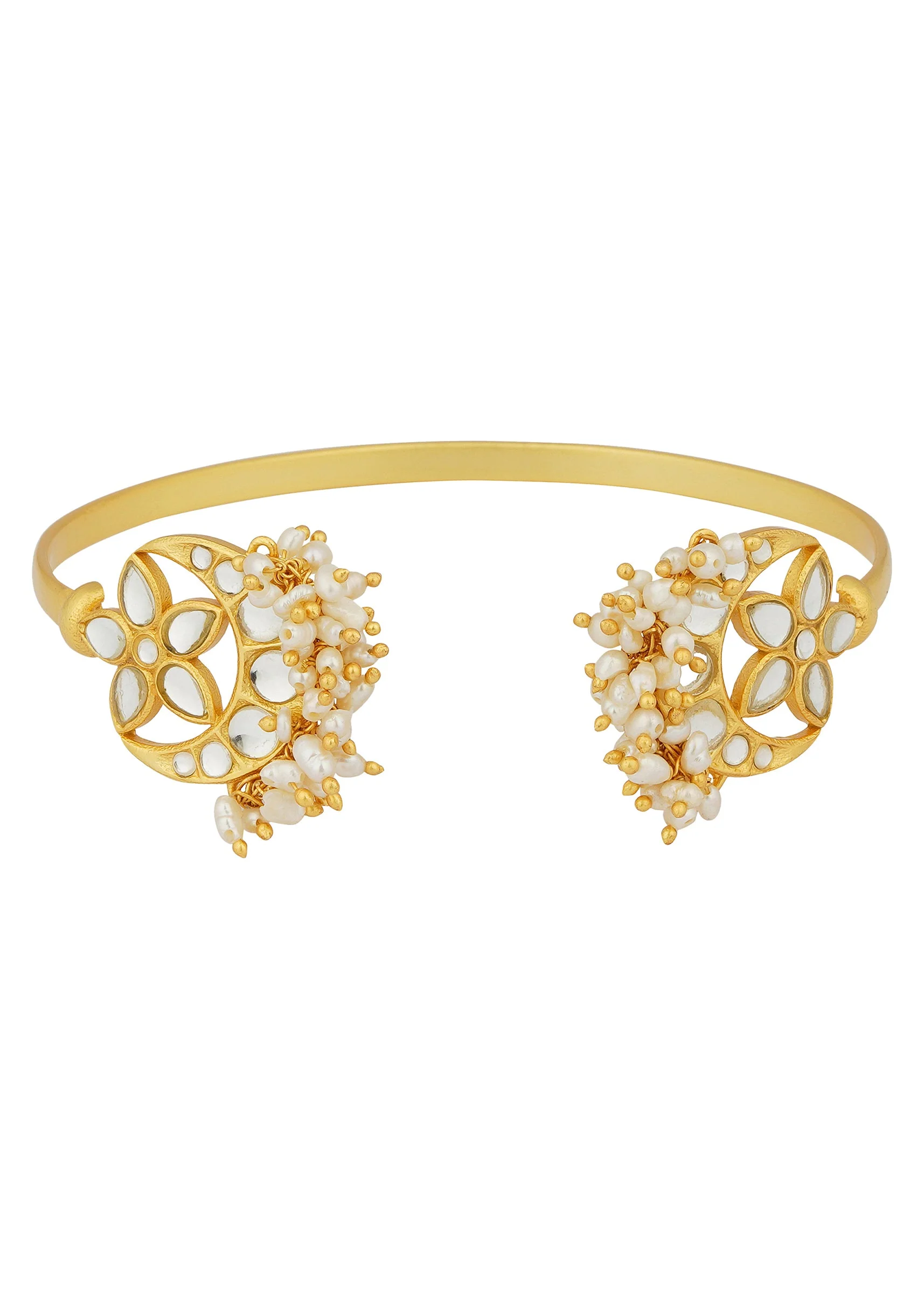 12241-gold-chaand-phool-bracelet-with-mirror-polki-and-pearls-3.webp Gold Chaand Phool Bracelet With Mirror Polki And Pearls