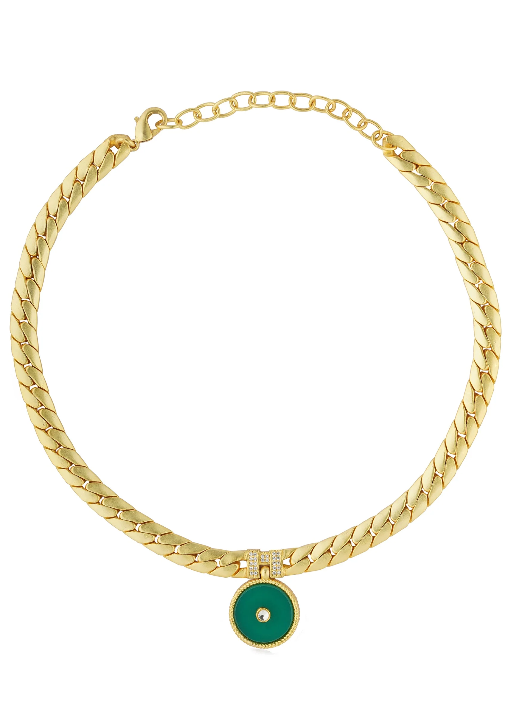 12242-green-onyx-link-necklace-2.webp Green Onyx Link Necklace