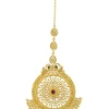 12243-antique-gold-maang-tikka-with-zircon-accents-2.webp Antique Gold Maang Tikka With Zircon Accents