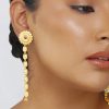 12244-antique-gold-floral-legacy-statement-earrings-with-chain-detailing-1.jpg Antique Gold Floral Legacy Statement Earrings With Chain Detailing