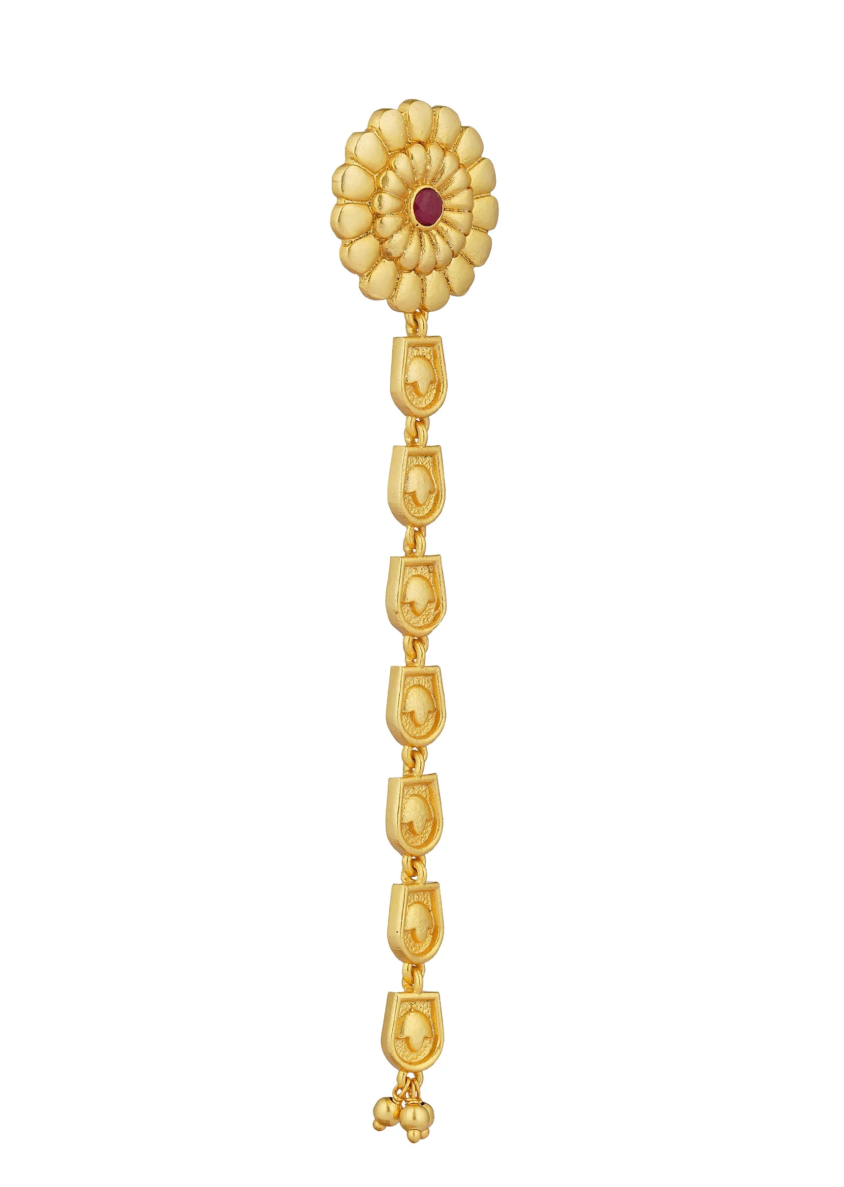 12244-antique-gold-floral-legacy-statement-earrings-with-chain-detailing-2.webp Antique Gold Floral Legacy Statement Earrings With Chain Detailing