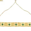 12248-antique-gold-choker-necklace-with-green-zircon-stones-2.webp Antique Gold Choker Necklace With Green Zircon Stones