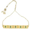 12248-antique-gold-choker-necklace-with-green-zircon-stones-3.webp Antique Gold Choker Necklace With Green Zircon Stones
