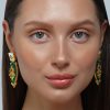 12249-antique-gold-green-onyx-statement-earrings-2.jpg Antique Gold Green Onyx Statement Earrings