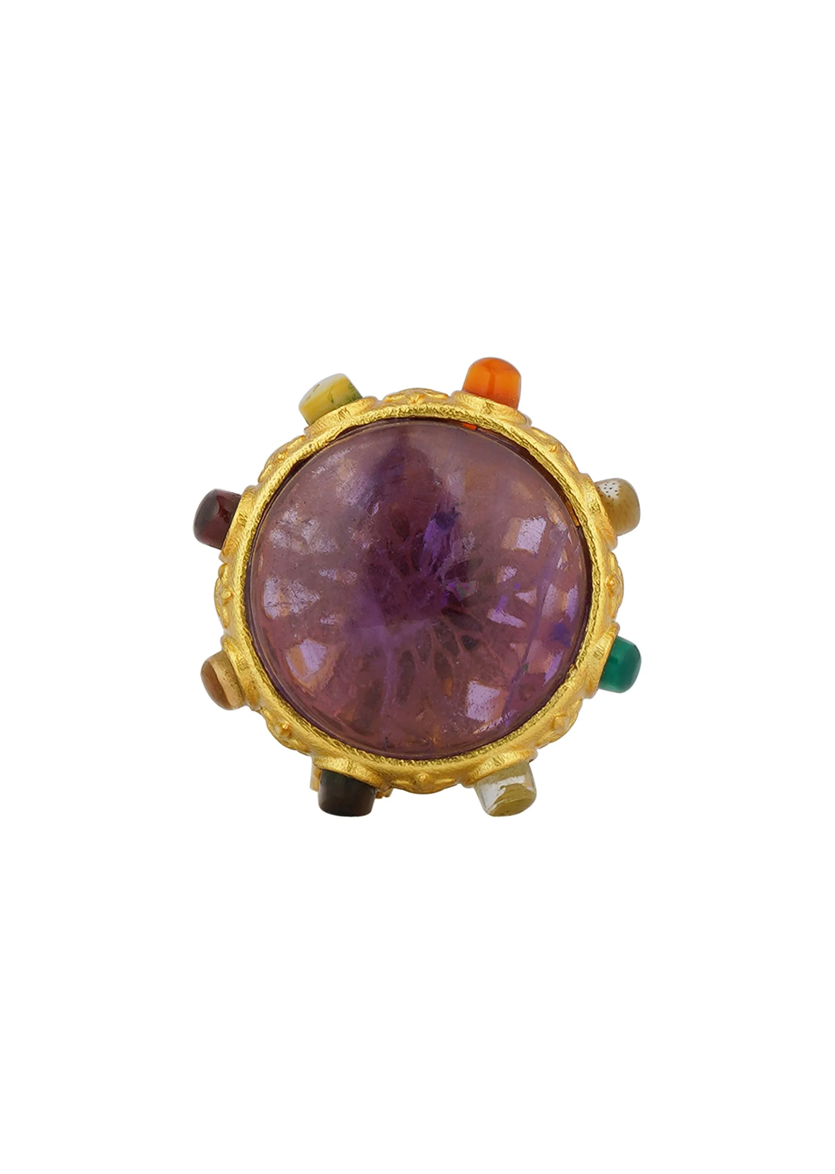 12250-gold-navratna-ring-with-purple-stone-accent-2.webp Gold Navratna Ring With Purple Stone Accent