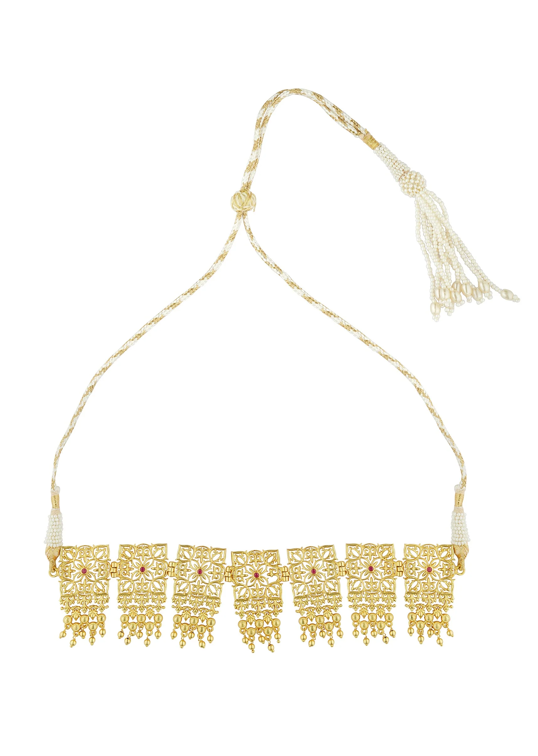 12251-antique-gold-mix-metal-zircon-choker-necklace-3.webp Antique Gold Mix Metal Zircon Choker Necklace