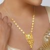 12252-antique-gold-pendant-necklace-with-tusk-motif-1.jpg Antique Gold Pendant Necklace With Tusk Motif