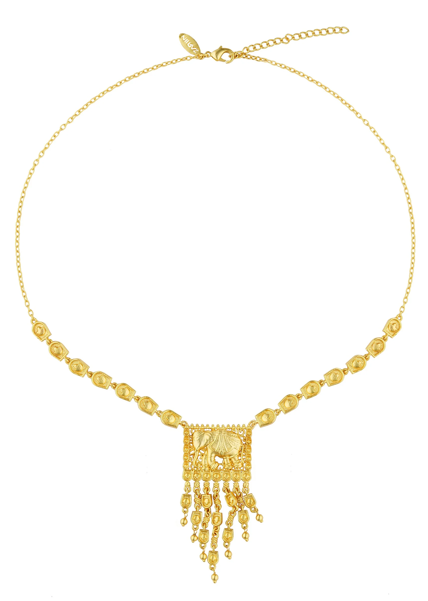 12252-antique-gold-pendant-necklace-with-tusk-motif-3.webp Antique Gold Pendant Necklace With Tusk Motif