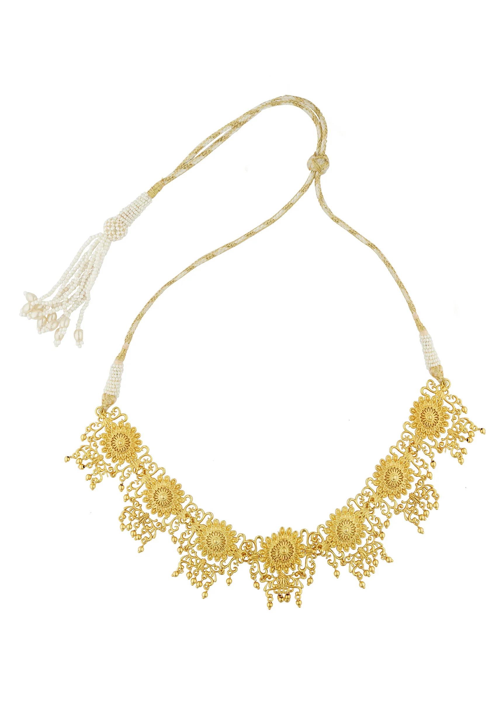 12253-antique-gold-choker-necklace-with-zircon-details-3.webp Antique Gold Choker Necklace With Zircon Details