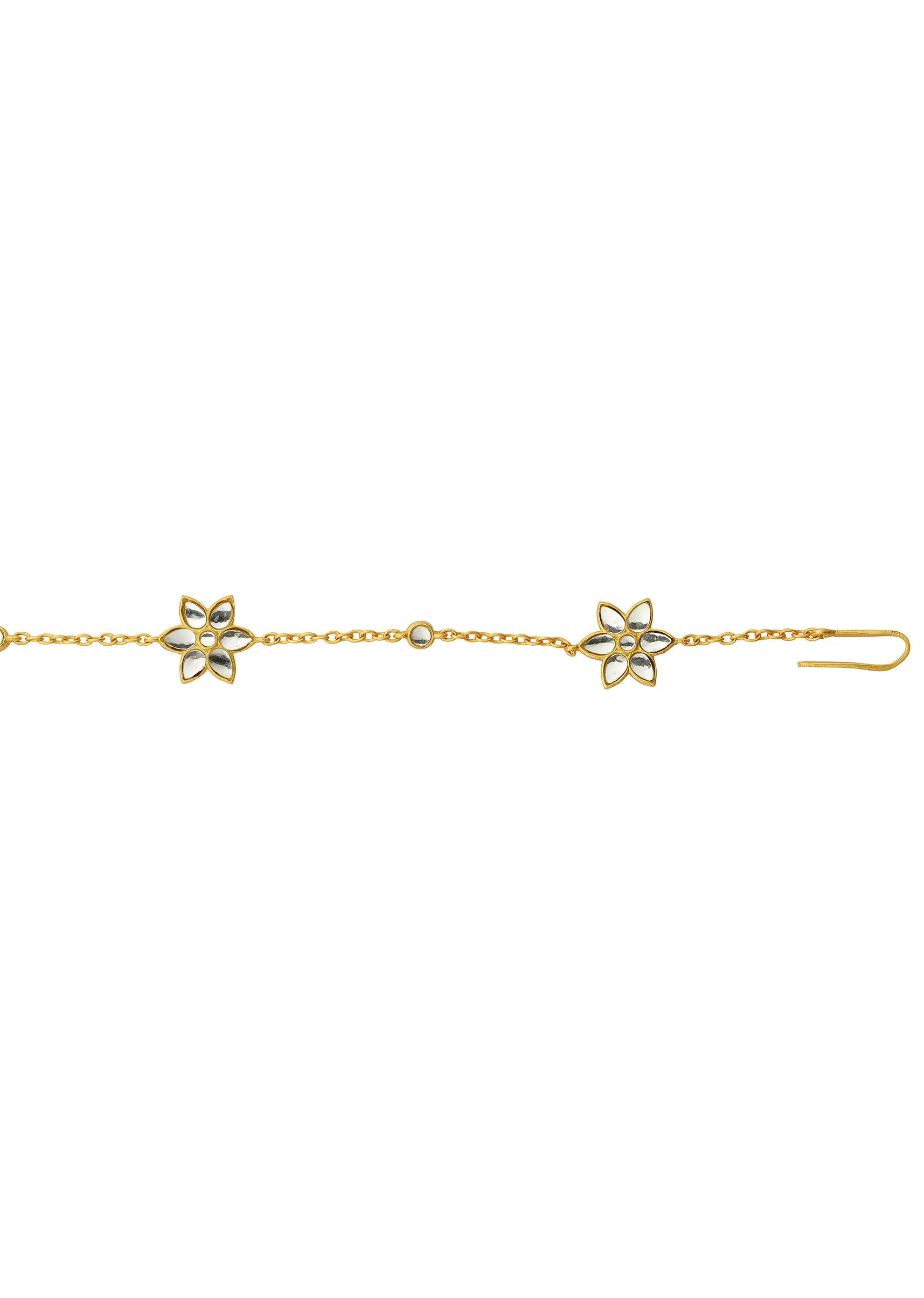 12254-gold-phool-sitara-maatha-patti-with-mirror-polki-4.webp Gold Phool Sitara Maatha Patti With Mirror Polki