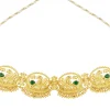 12256-antique-gold-mix-metal-choker-necklace-with-green-accents-2.webp Antique Gold Mix Metal Choker Necklace With Green Accents