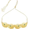 12256-antique-gold-mix-metal-choker-necklace-with-green-accents-3.webp Antique Gold Mix Metal Choker Necklace With Green Accents