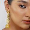 12257-antique-gold-bareilly-jhumka-earrings-with-layered-dome-design-4.jpg Antique Gold Bareilly Jhumka Earrings With Layered Dome Design