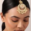 12259-pink-maangtikka-with-pearl-drops-and-meenakari-motif-3.jpg Pink Maangtikka With Pearl Drops And Meenakari Motif